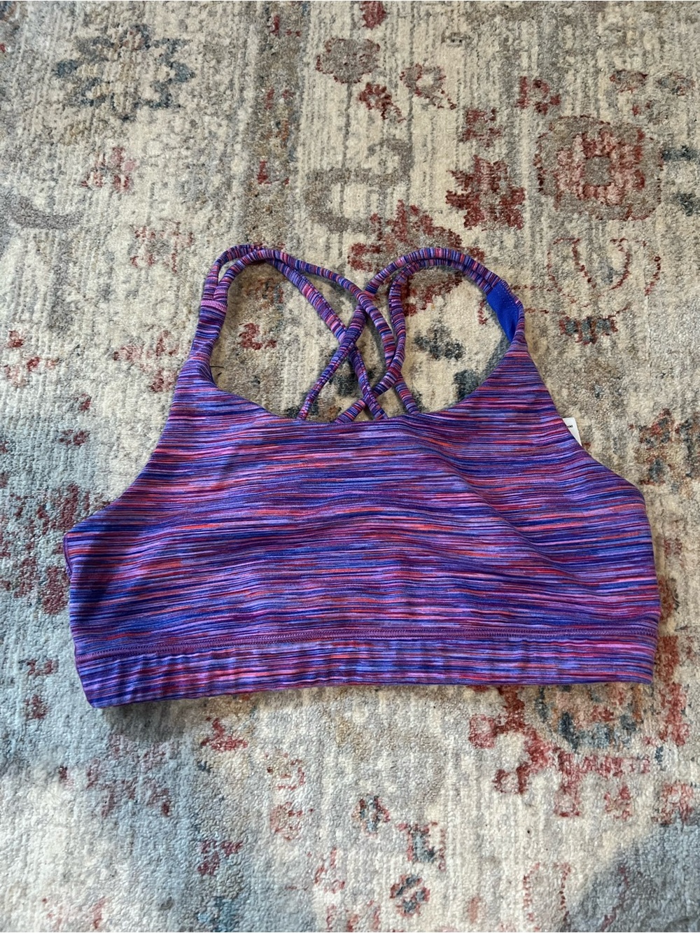 Athleta Purple and Pink Striped Sports Bra